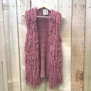 Pink Fringe Macrame Vest by People's Project LA